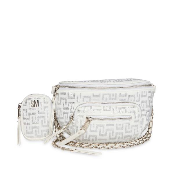 Bolsas Crossbody Steve Madden Bmaximas Feminino Branco Prateadas | SM-409BL