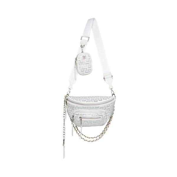 Bolsas Crossbody Steve Madden Bmaximas Feminino Branco Prateadas | SM-409BL