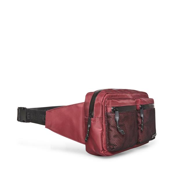 Bolsas De Mao Steve Madden Mesh Fanny Pack Burgundy Masculino Bordeaux | SM-450OP