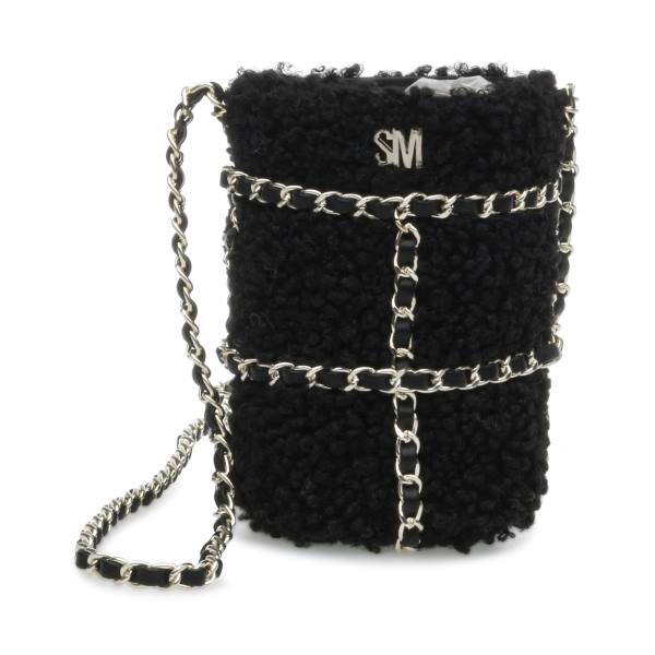 Bolsas De Ombro Steve Madden Bquench Faux Fur Feminino Pretas | SM-925NO