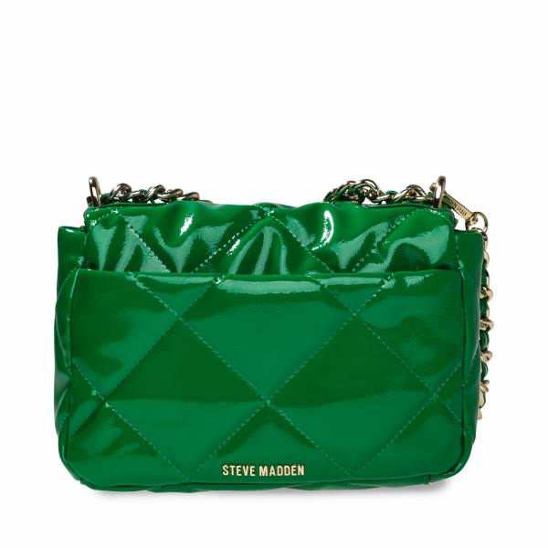 Bolsas De Ombro Steve Madden Bterra Envernizados Feminino Verdes | SM-146MZ