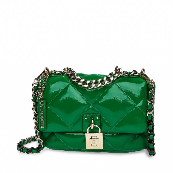 Bolsas De Ombro Steve Madden Bterra Envernizados Feminino Verdes | SM-146MZ