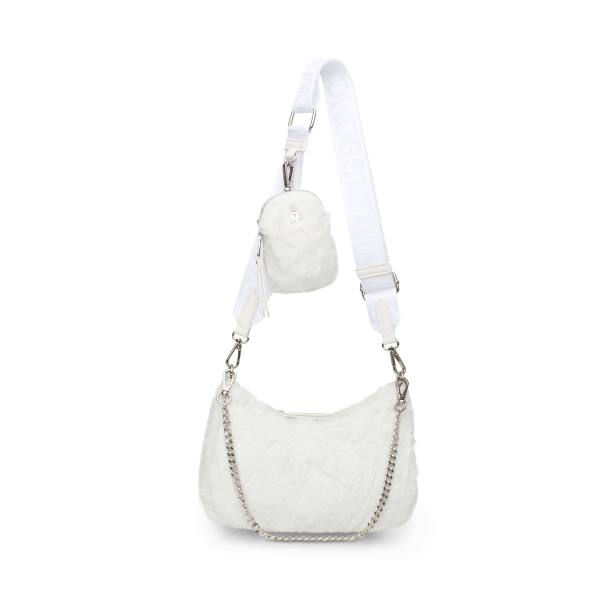 Bolsas De Ombro Steve Madden Bvital Faux Fur Feminino Branco | SM-170KE