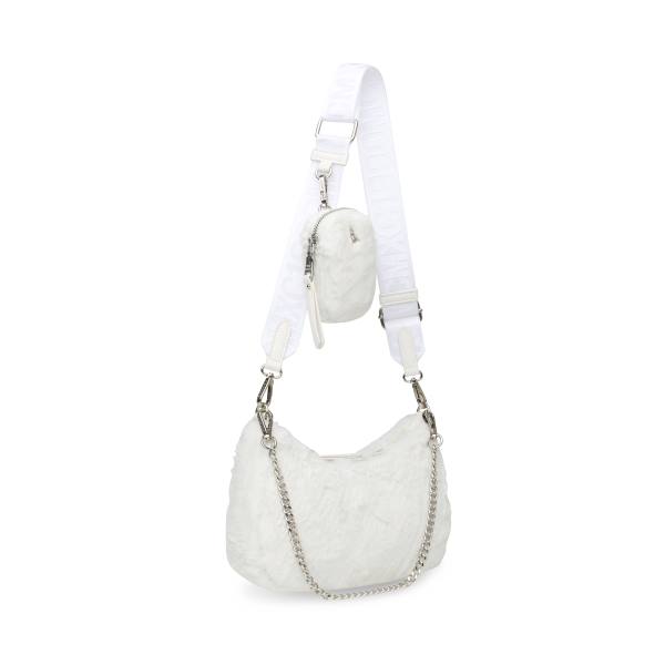 Bolsas De Ombro Steve Madden Bvital Faux Fur Feminino Branco | SM-170KE