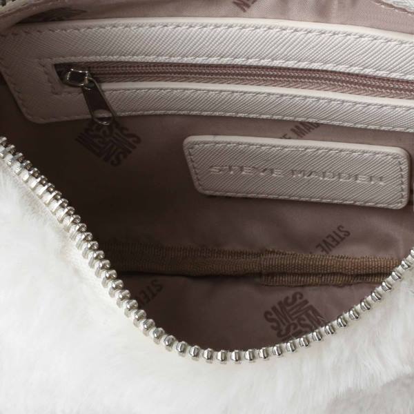 Bolsas De Ombro Steve Madden Bvital Faux Fur Feminino Branco | SM-170KE