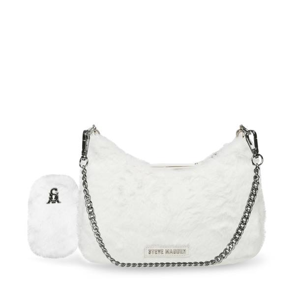 Bolsas De Ombro Steve Madden Bvital Faux Fur Feminino Branco | SM-170KE