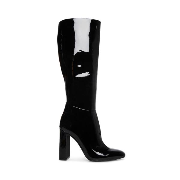 Botas Steve Madden Ambrose Envernizados Feminino Pretas | SM-809XH