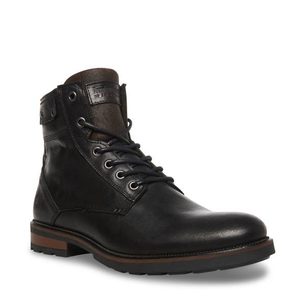 Botas Steve Madden Beldev Couro Masculino Pretas | SM-981SE