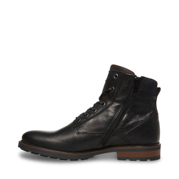 Botas Steve Madden Beldev Couro Masculino Pretas | SM-981SE