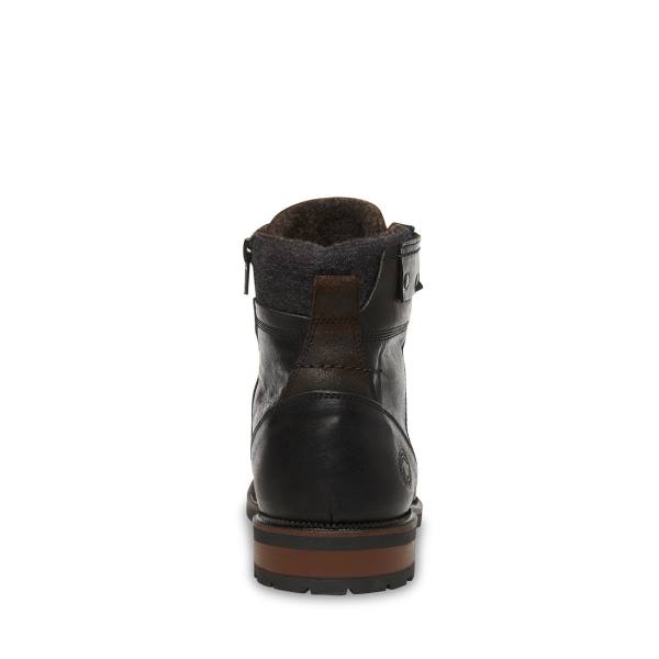 Botas Steve Madden Beldev Couro Masculino Pretas | SM-981SE