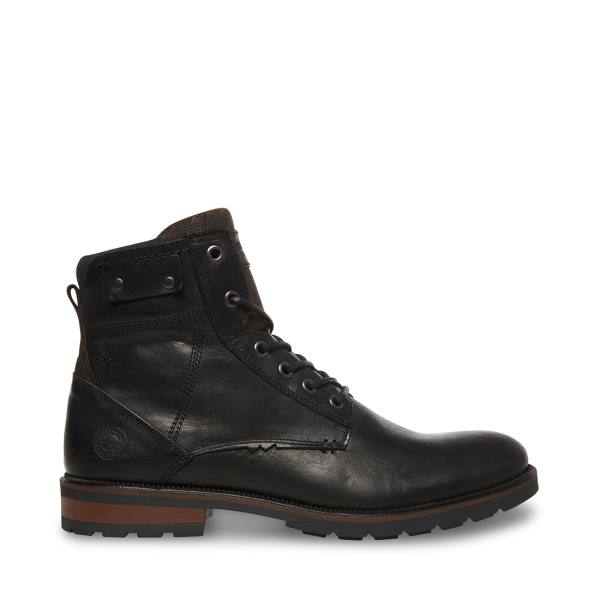 Botas Steve Madden Beldev Couro Masculino Pretas | SM-981SE