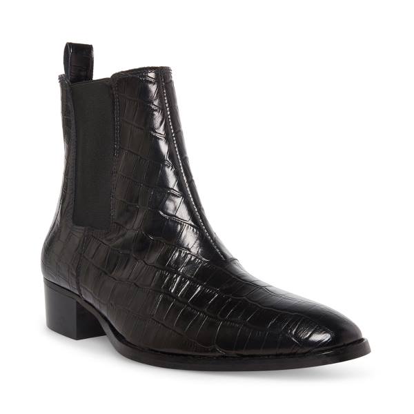 Botas Steve Madden Dex-c Crocodile Masculino Pretas | SM-840YF