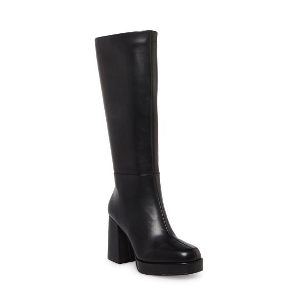 Botas Steve Madden Elise Couro Feminino Pretas | SM-497HI