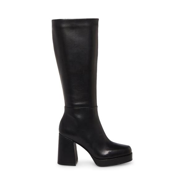 Botas Steve Madden Elise Couro Feminino Pretas | SM-497HI