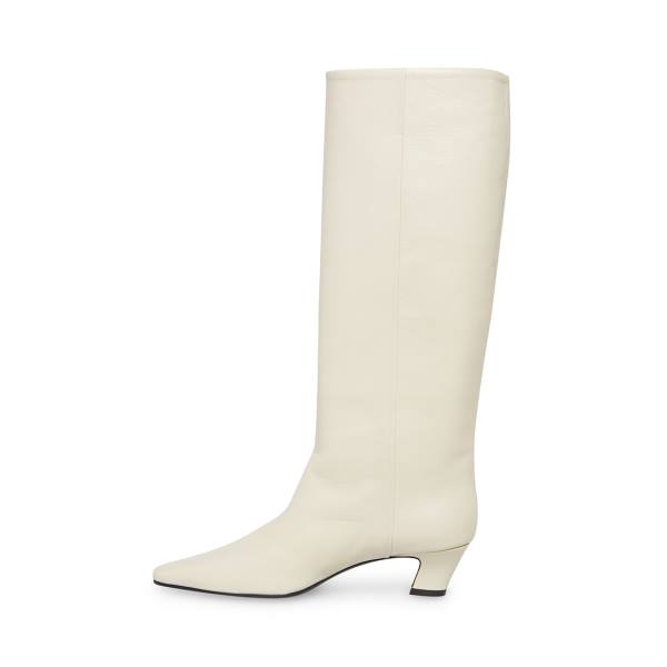 Botas Steve Madden Empire Couro Feminino Branco | SM-843HJ