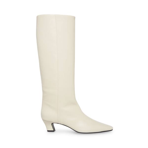 Botas Steve Madden Empire Couro Feminino Branco | SM-843HJ