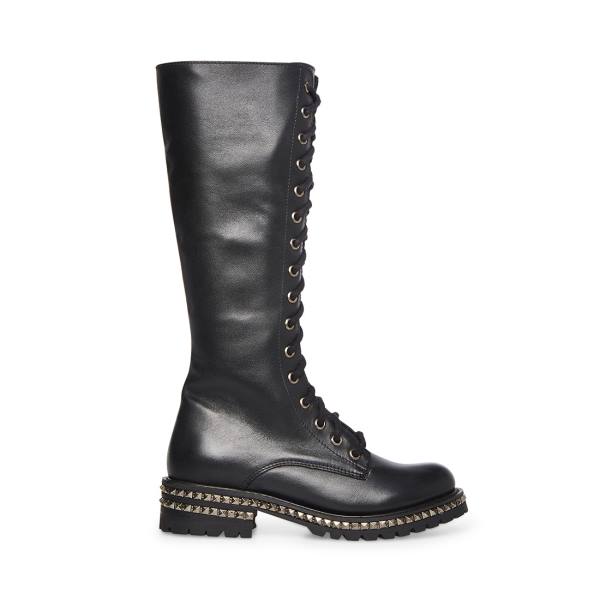 Botas Steve Madden Lakewood Couro Feminino Pretas | SM-612GI