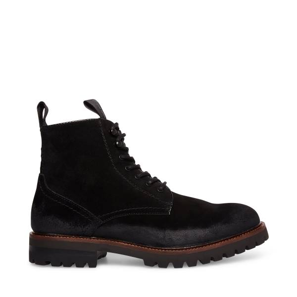 Botas Steve Madden Mackee Camurça Masculino Pretas | SM-358RQ