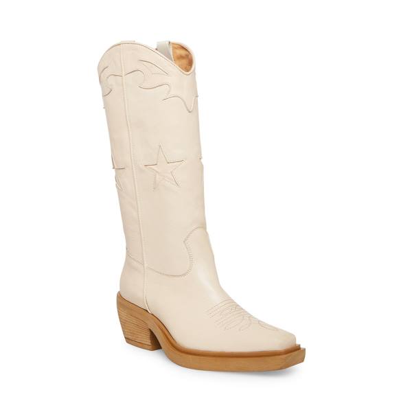 Botas Steve Madden Peyton Bone Couro Feminino Bege | SM-803CX