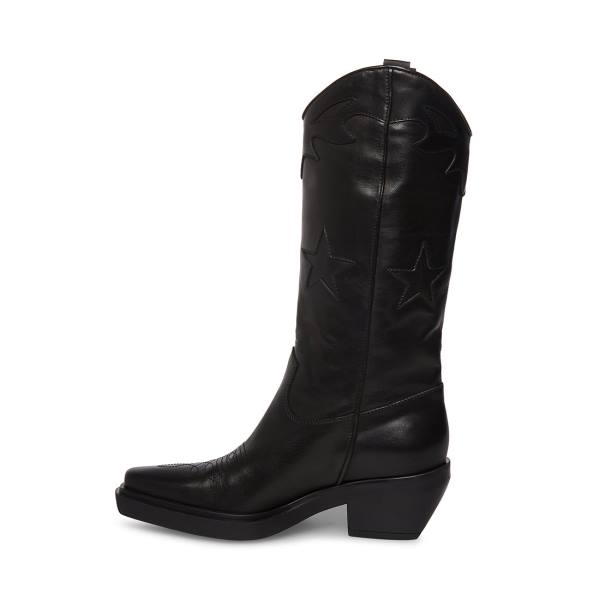 Botas Steve Madden Peyton Couro Feminino Pretas | SM-025WN