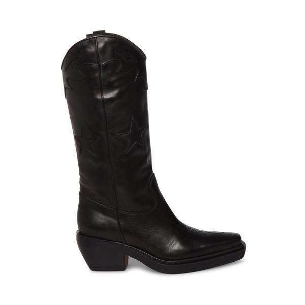 Botas Steve Madden Peyton Couro Feminino Pretas | SM-025WN