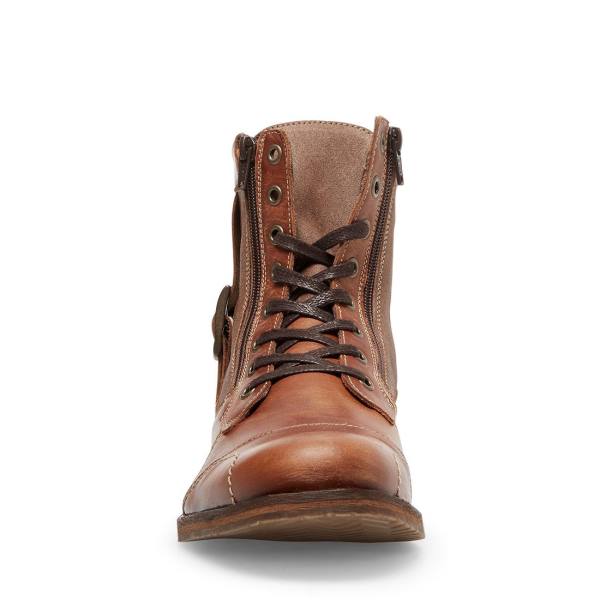 Botas Steve Madden Sidetrack Cognac Couro Masculino Marrom | SM-172CN