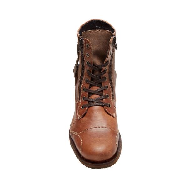 Botas Steve Madden Sidetrack Cognac Couro Masculino Marrom | SM-172CN