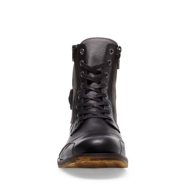 Botas Steve Madden Sidetrack Couro Masculino Pretas | SM-537YB