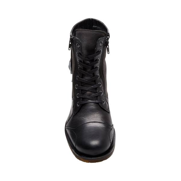 Botas Steve Madden Sidetrack Couro Masculino Pretas | SM-537YB