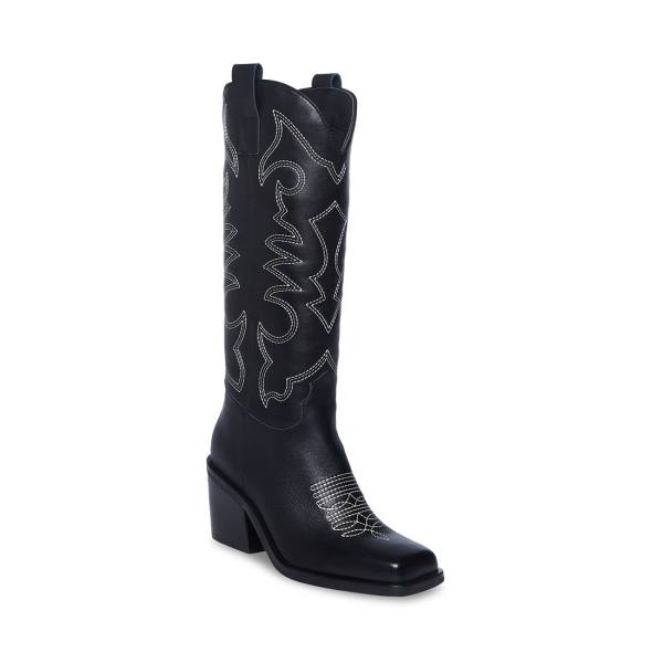 Botas Steve Madden Stampede Couro Feminino Pretas | SM-210IA