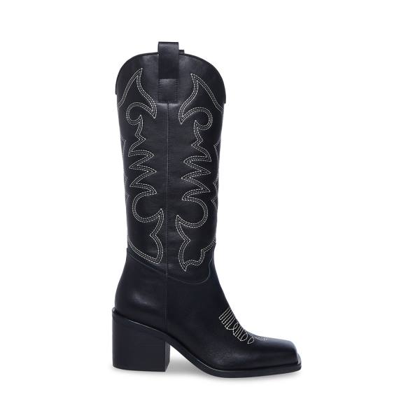 Botas Steve Madden Stampede Couro Feminino Pretas | SM-210IA