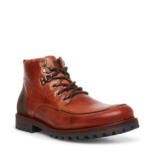 Botas Steve Madden Trekker Cognac Couro Masculino Marrom | SM-156EV