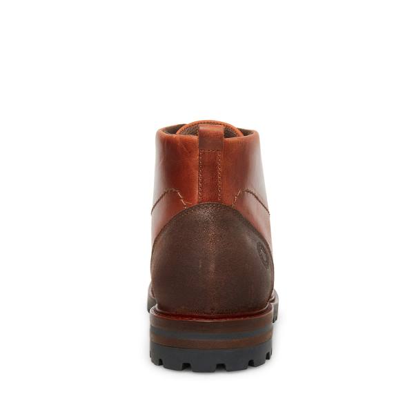 Botas Steve Madden Trekker Cognac Couro Masculino Marrom | SM-156EV