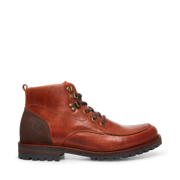 Botas Steve Madden Trekker Cognac Couro Masculino Marrom | SM-156EV