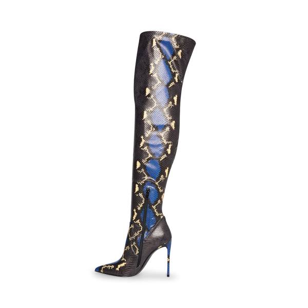 Botas Steve Madden Vava Snake Feminino Azuis Serpentine | SM-571IU