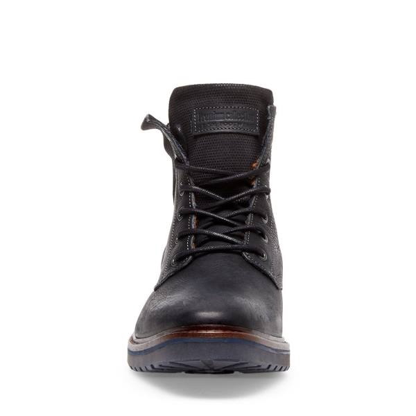 Botas Steve Madden Wellington Couro Masculino Pretas | SM-301KB