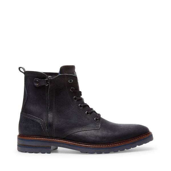 Botas Steve Madden Wellington Couro Masculino Pretas | SM-301KB