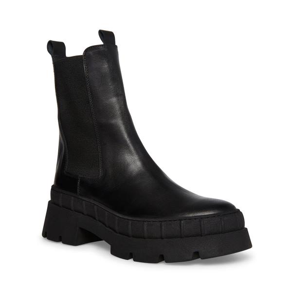 Botins Steve Madden Barclay Couro Feminino Pretas | SM-961IG