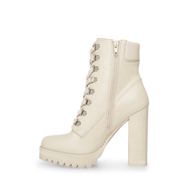 Botins Steve Madden Beso Bone Couro Feminino Bege | SM-658IU