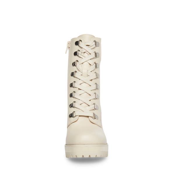 Botins Steve Madden Beso Bone Couro Feminino Bege | SM-658IU