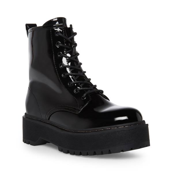 Botins Steve Madden Bettyy Envernizados Feminino Pretas | SM-938VO