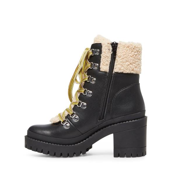 Botins Steve Madden Bundleup Couro Feminino Pretas | SM-714TY