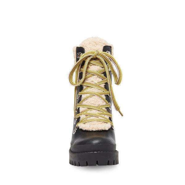 Botins Steve Madden Bundleup Couro Feminino Pretas | SM-714TY