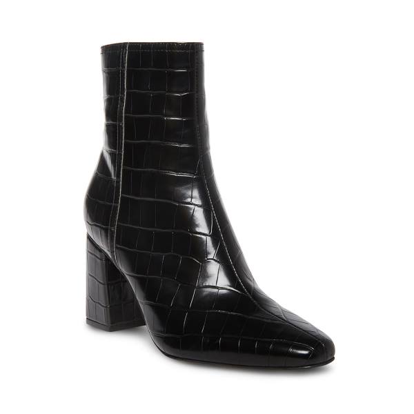 Botins Steve Madden Divine Crocodile Feminino Pretas | SM-860SY