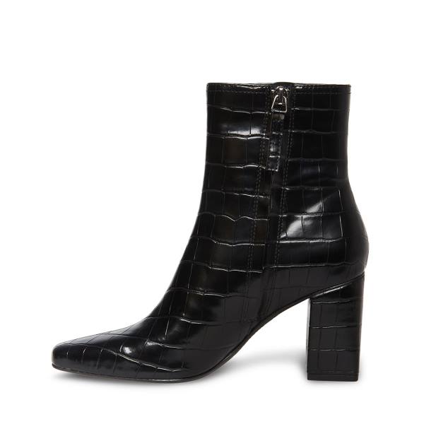 Botins Steve Madden Divine Crocodile Feminino Pretas | SM-860SY