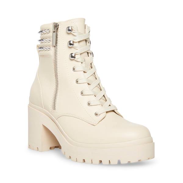 Botins Steve Madden Jaydin Bone Couro Feminino Bege | SM-297PM