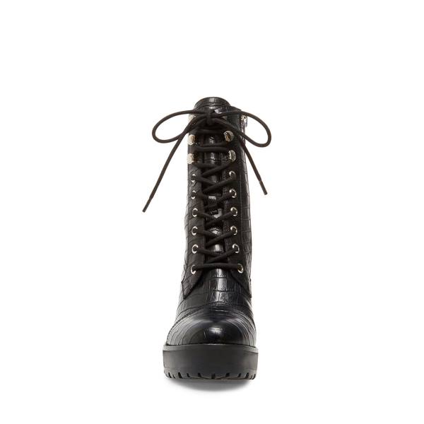 Botins Steve Madden Lisalove Crocodile Feminino Pretas | SM-620RW