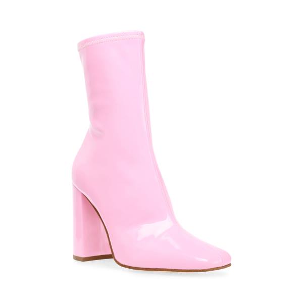 Botins Steve Madden Lynden Envernizados Feminino Rosa | SM-573FL