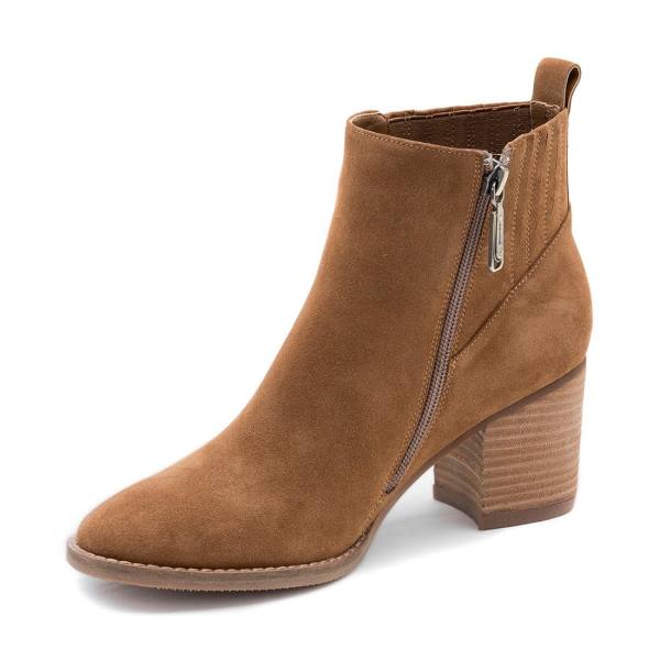 Botins Steve Madden Noa Impermeáveis Camel Camurça Feminino Marrom | SM-690QX