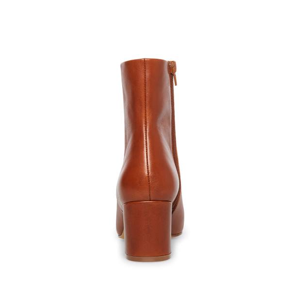 Botins Steve Madden Ossie Cognac Couro Feminino Marrom | SM-394ZD